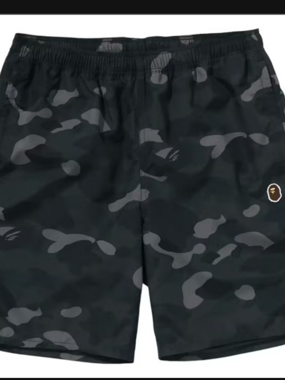 Bape Black & Dark Gray Camo Ape Head Beach Shorts